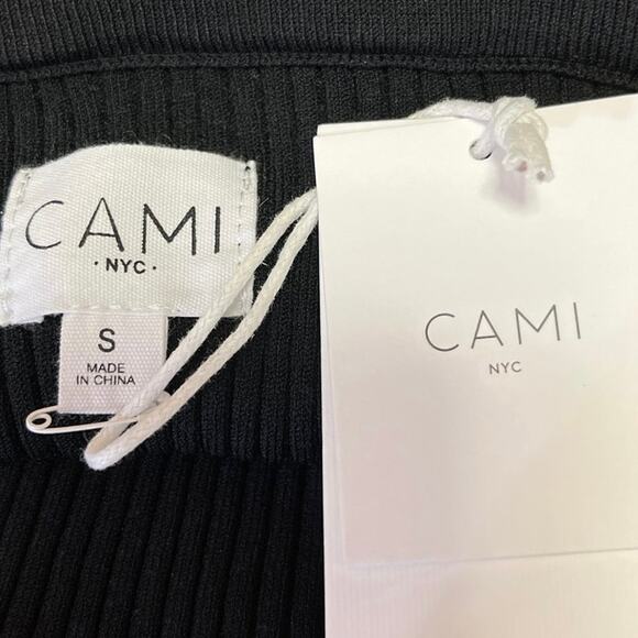 NEW Cami NYC Leah Black Knit Ribbed Bodycon Stretch Slit Calf Length Midi Skirt - Picture 7 of 8